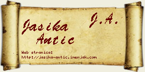 Jasika Antić vizit kartica